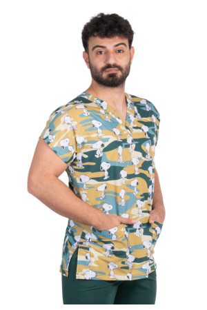 Snoopy Desenli Terycotton Tek Üst Üniforma