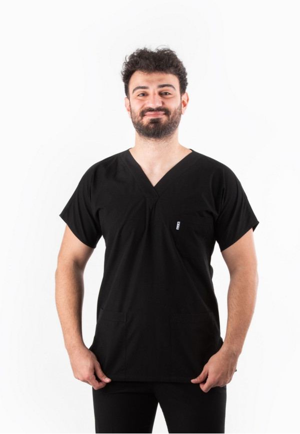 Siyah Yarasa Kol V Yaka Model