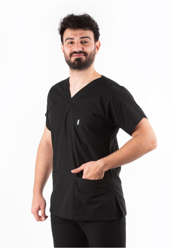 Siyah Yarasa Kol V Yaka Model