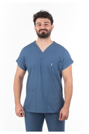 Havacı Mavi Yarasa Kol V Yaka Model Terycotton Kumaş