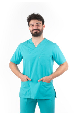 Benetton Yeşili Zarf Yaka Model Tek Üst