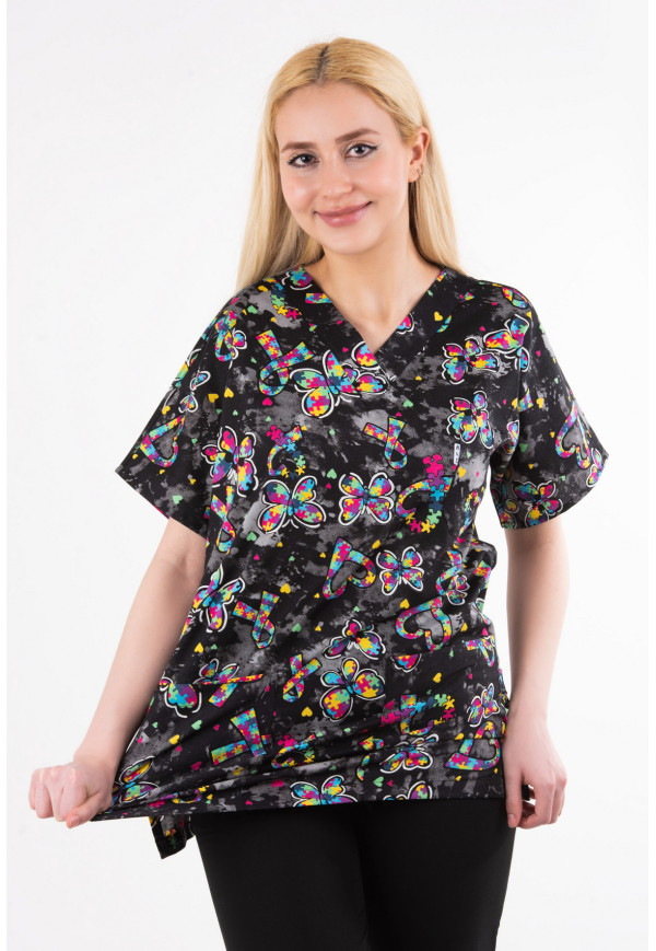 Likralı Kurdalye Desen %97 Cotton %3 Likra Yarasa Kol V Yaka Model