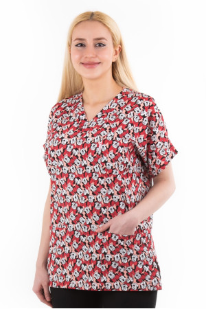 Likralı Mickey Mouse Confort Kumaş Yarasa Kol V Yaka Model