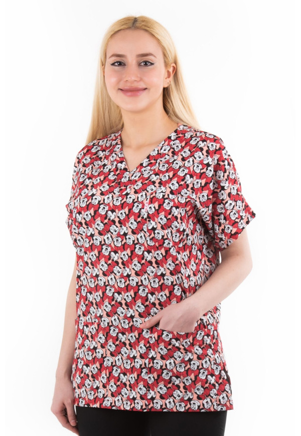 Likralı Mickey Mouse Confort Kumaş Yarasa Kol V Yaka Model Likralı Mickey Mouse Confort Kumaş Yarasa Kol V Yaka Model