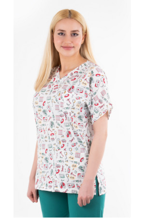 Likralı Şırınga Desen Yarasa Kol V Yaka Model