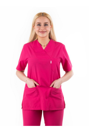 Koyu Pembe Renk Zarf Yaka Model