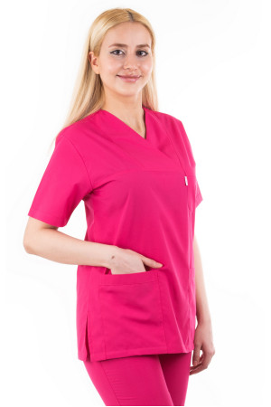 Koyu Pembe Renk Zarf Yaka Model