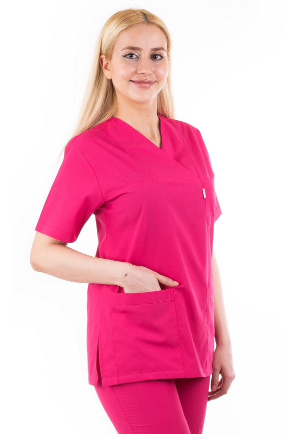 Koyu Pembe Renk Zarf Yaka Model