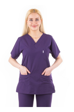 Mor Renk Yarasa Kol V Yaka Model