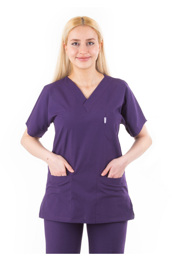 Mor Renk Yarasa Kol V Yaka Model