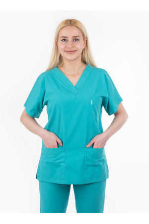 Benetton Yeşili Yarasa Kol V Yaka Model