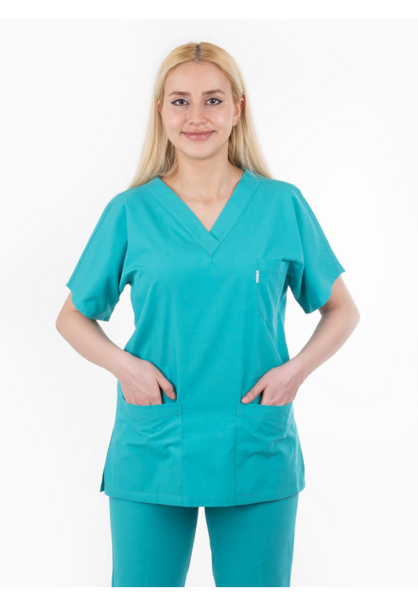 Benetton Yeşili Yarasa Kol V Yaka Model