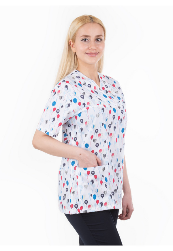 Balonlu Desen Zarf Yaka Model