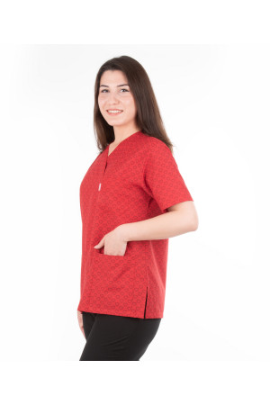 Kırmızı Küçük Kalp Zarf Yaka Model