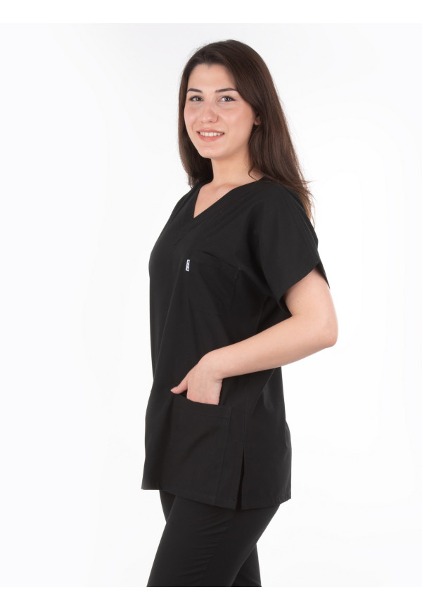 Siyah Yarasa Kol V Yaka Model