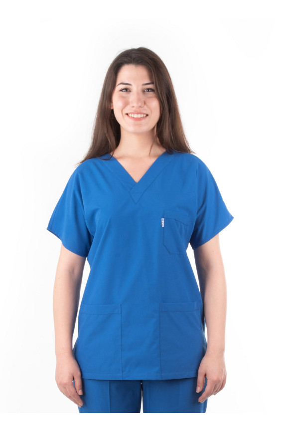 Koyu Turkuaz Likralı Yarsa Kol V Yaka Model