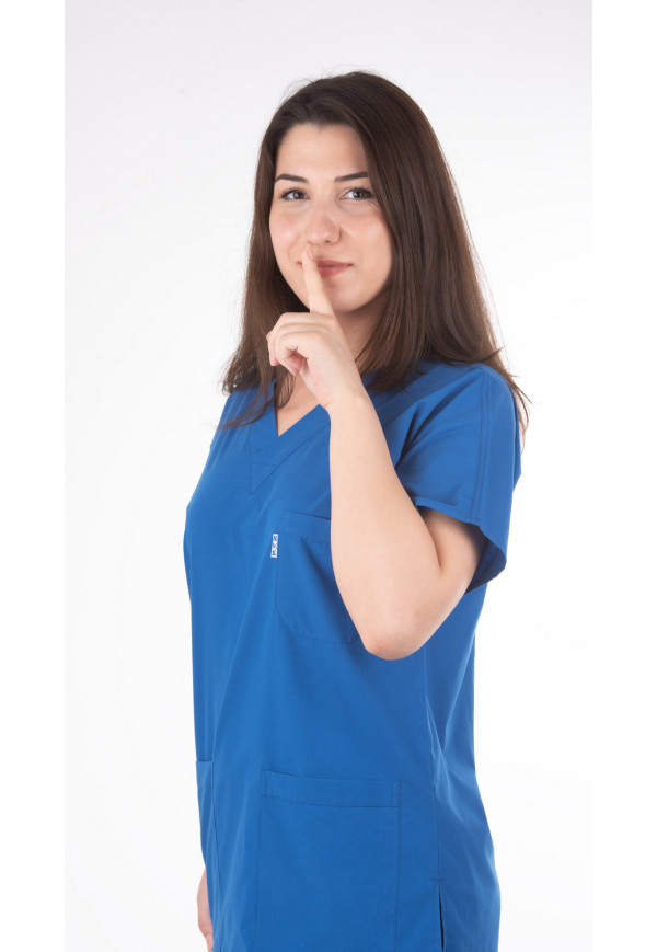 Koyu Turkuaz Likralı Yarsa Kol V Yaka Model