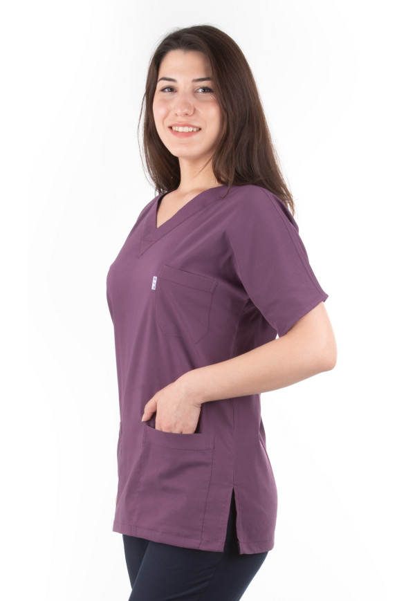 Mürdüm Likralı Yarasa Kol V Yaka Model