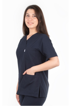 Lacivert Zarf Yaka Model