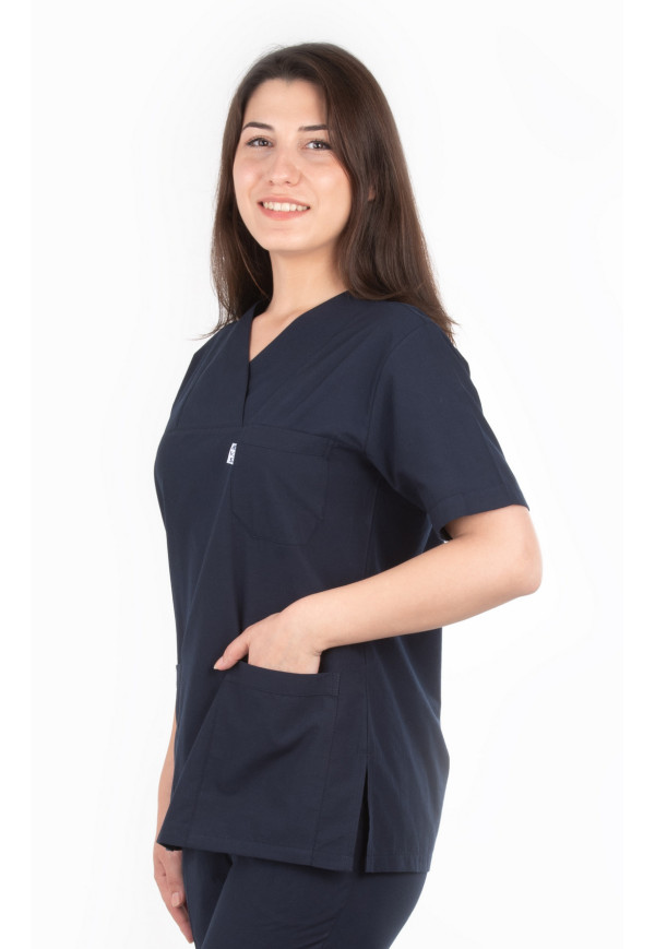 Lacivert Zarf Yaka Model