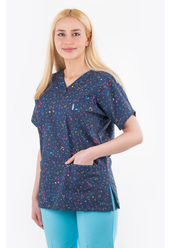 Nota Desen Yarasa Kol V Yaka Model Tek Üst Terycotton