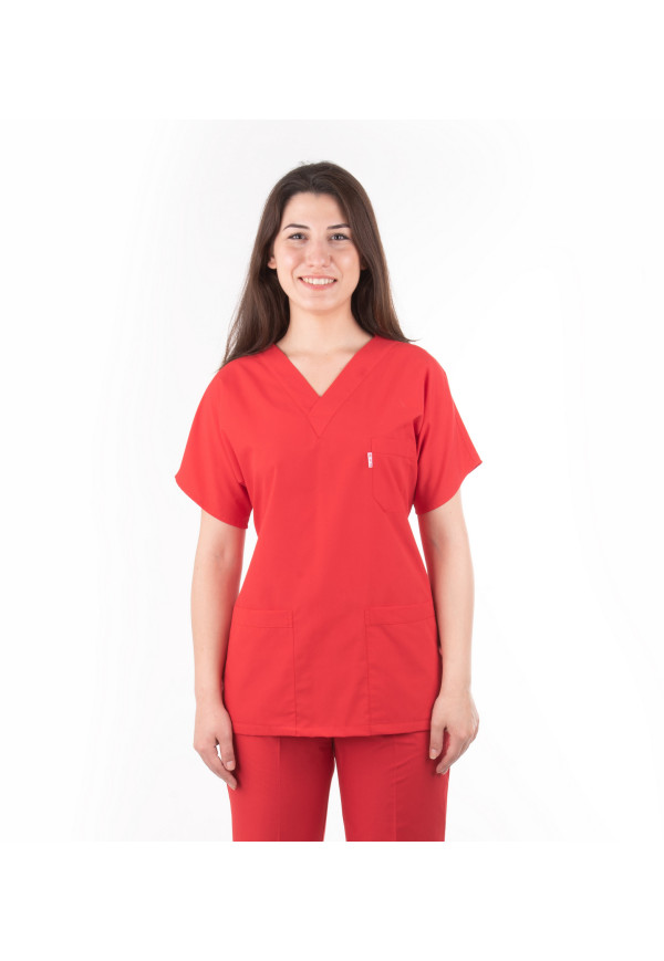 Kırmızı Yarasa Kol V Yaka Model