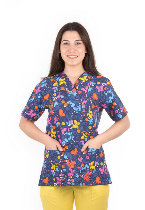 Kelebek Desen Zarf Yaka Model